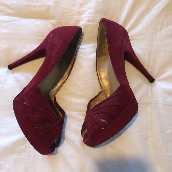 Stuart Weitzman Shoes - Stuart Weitzman Red Peep Toe Pumps
